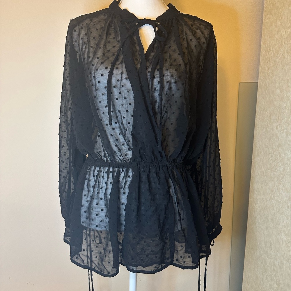 See Through Wrap Illusion Top